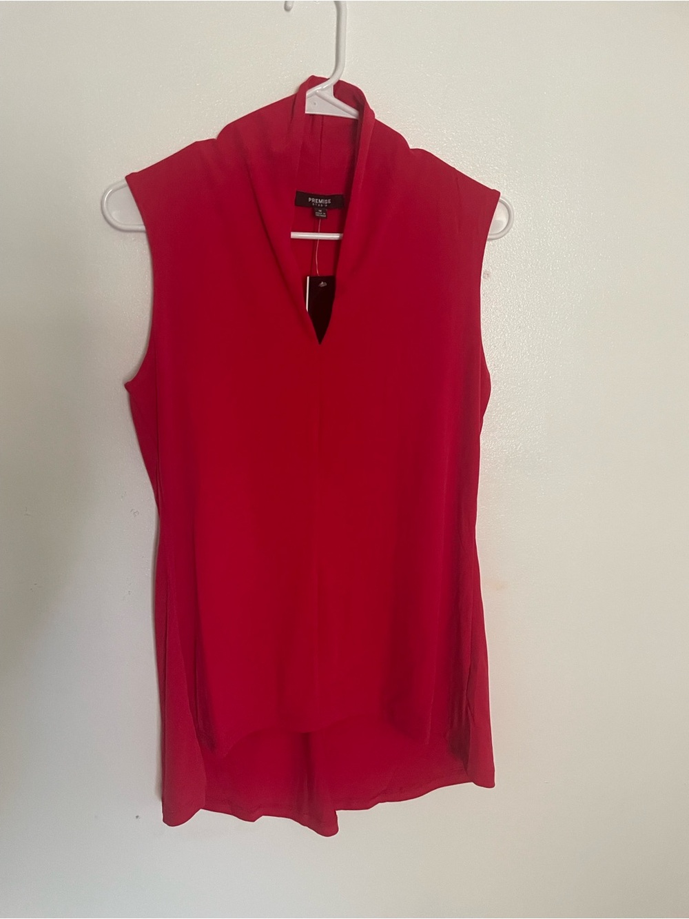 Premise Studio Red Sleeveless Blouse Top